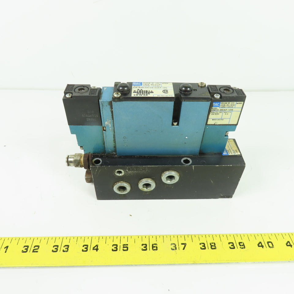 MAC 92B-BAB-000-DM-DDAP-1DN 5/2 Way Solenoid Valve W/ Manifold 24VDC 120PSI