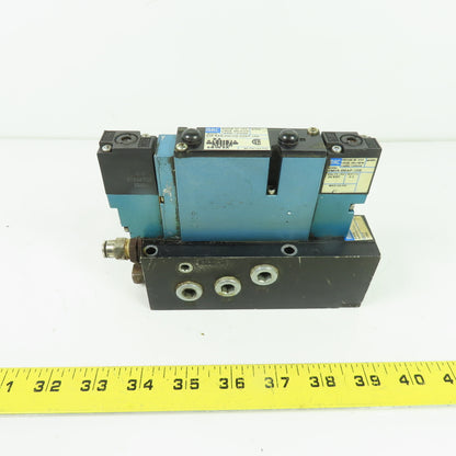 MAC 92B-BAB-000-DM-DDAP-1DN 5/2 Way Solenoid Valve W/ Manifold 24VDC 120PSI