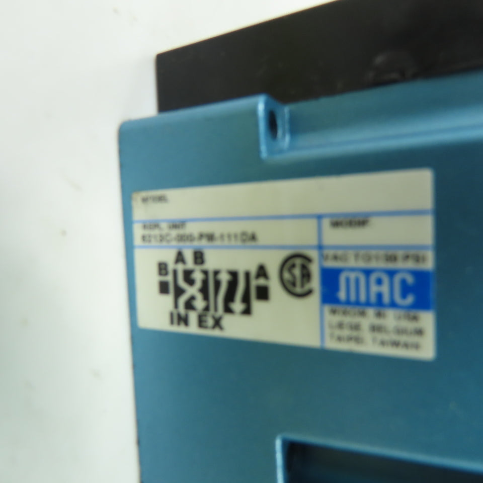 MAC 6213C-000-PM-111DA Pneumatic Solenoid Valve 25-150 PSI 120VAC