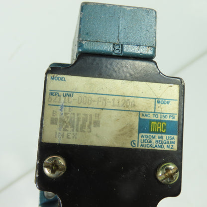 MAC 6211C-000-PM-112DA Pneumatic Solenoid Valve 120/110V 6.8W 25-150 PSI