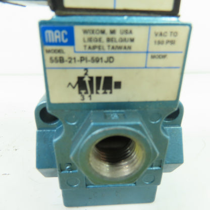 MAC 55B-21-PI-591JD Pneumatic Solenoid Valve 24VDC 30-150 PSI