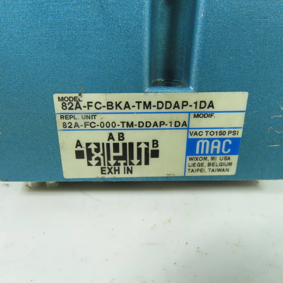 MAC 82A-FC-BKA-TM-DDAP-1DA Pneumatic Solenoid Valve 24VDC 5.4W 25-150 PSI