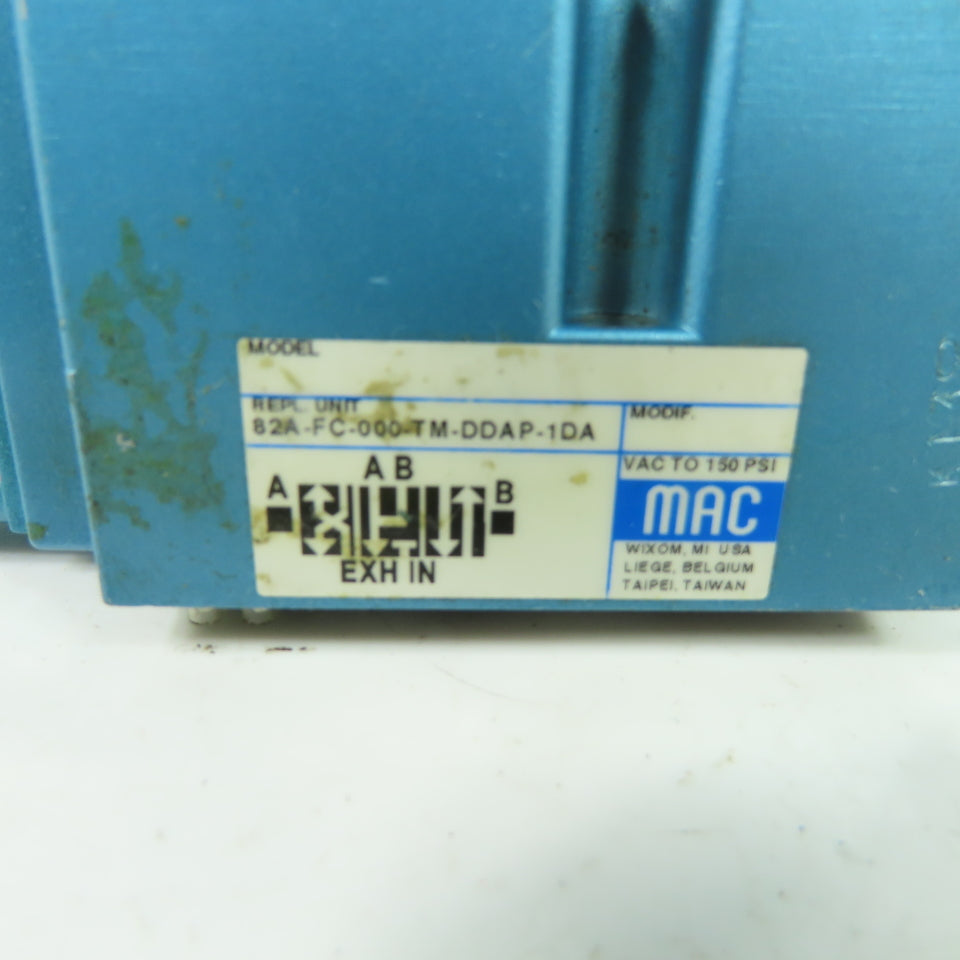MAC 82A-FC-000-TM-DDAP-1DA 4/3 Way Dual Solenoid Valve 24VDC 150PSI