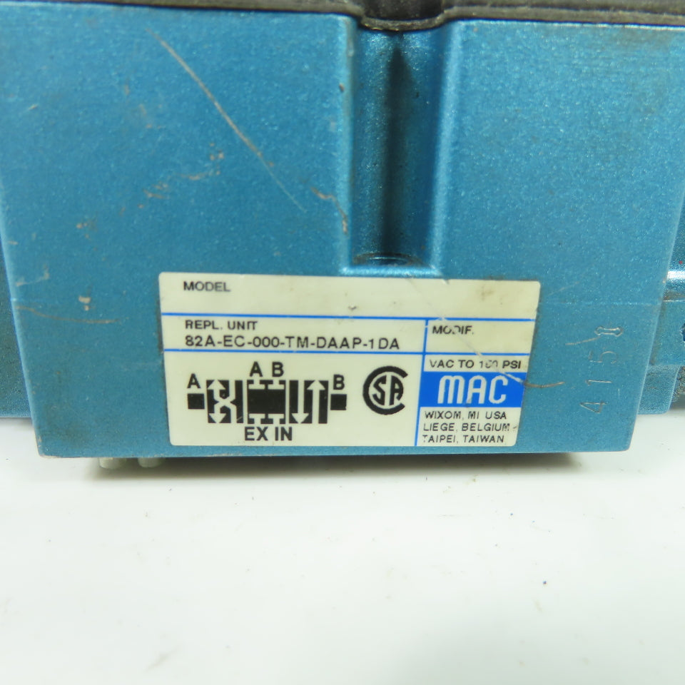 MAC 82A-EC-000-TM-DAAP-1DA 4/3 Double Solenoid Air Control Valve 120VAC 150 PSI