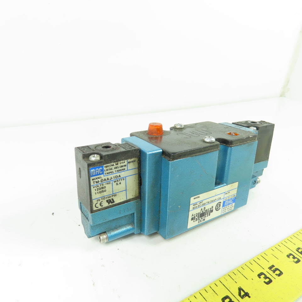 MAC 82A-EC-000-TM-DAAP-1DA 4/3 Double Solenoid Air Control Valve 120VAC 150 PSI