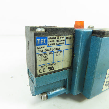 MAC 82A-EC-000-TM-DAAP-1DA 4/3 Double Solenoid Air Control Valve 120VAC 150 PSI