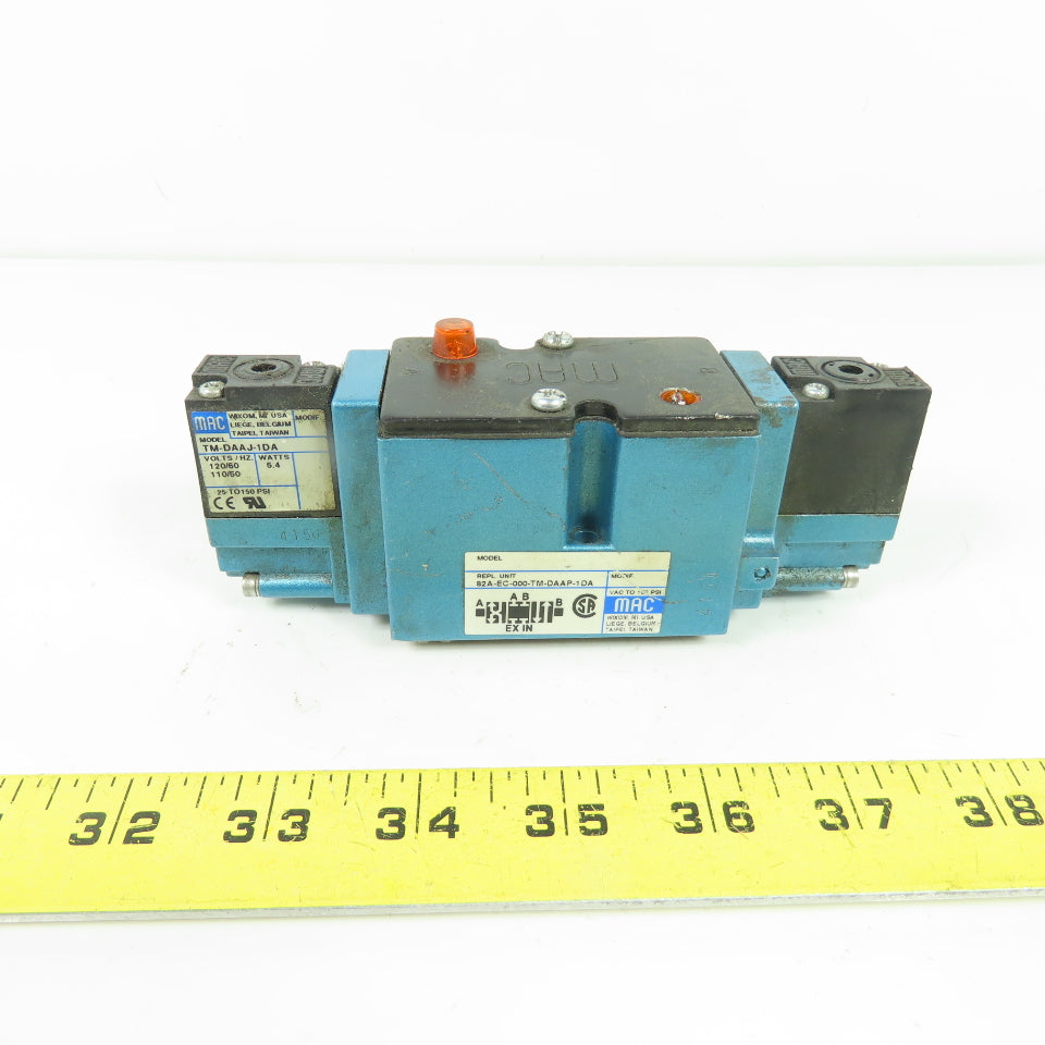 MAC 82A-EC-000-TM-DAAP-1DA 4/3 Double Solenoid Air Control Valve 120VAC 150 PSI