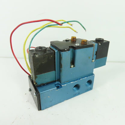 MAC 6233C-211-PM-612DA 4/3 Way Solenoid Valve W/ Manifold 150 PSI