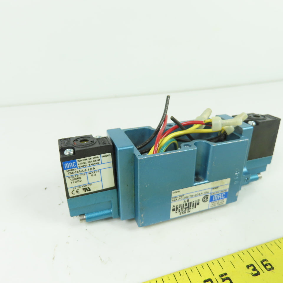 MAC 82A-FC-000-TM-DDAP-1DA 4/3 Way Solenoid Valve 120VAC 5.4W VAC to 150 PSI