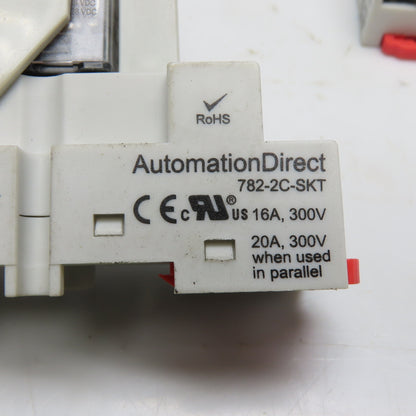 AutomationDirect 782-2C-SKT 782-2C-24D DPDT Relay Socket 24VDC Lot Of 3
