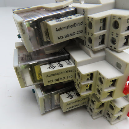AutomationDirect 782-2C-SKT 782-2C-24D DPDT Relay Socket 24VDC Lot Of 3