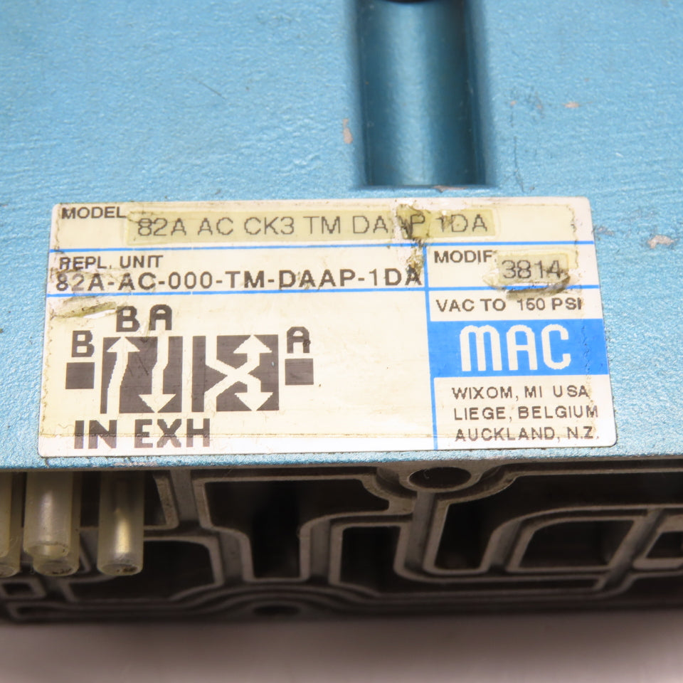 MAC 82A-AC-CK3-TM-DAAP-1DA 3-Port Pneumatic Solenoid Valve 110/120V