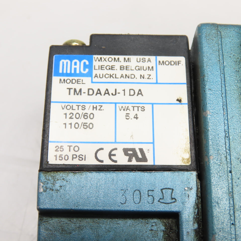 MAC 82A-AC-CK3-TM-DAAP-1DA 3-Port Pneumatic Solenoid Valve 110/120V