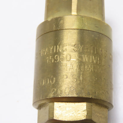 Spraying Systems Co 15950 High Pressure Brass Swivel Joint 3000PSI 200F 3/8" NPT