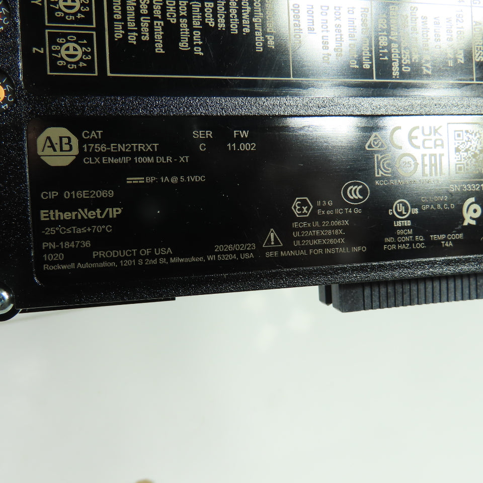 Allen-Bradley 1756-EN2TRXT ControlLogix ENet/IP 100M DLR XT Ser C FW 11.002 NEW