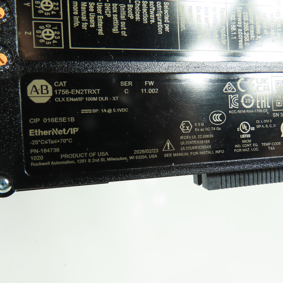 Allen-Bradley 1756-EN2TRXT ControlLogix ENet/IP 100M DLR XT Ser C FW 11.002 NEW