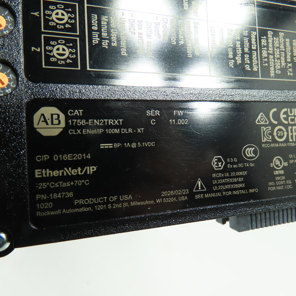Allen-Bradley 1756-EN2TRXT ControlLogix ENet/IP 100M DLR XT Ser C FW 11.002 NEW