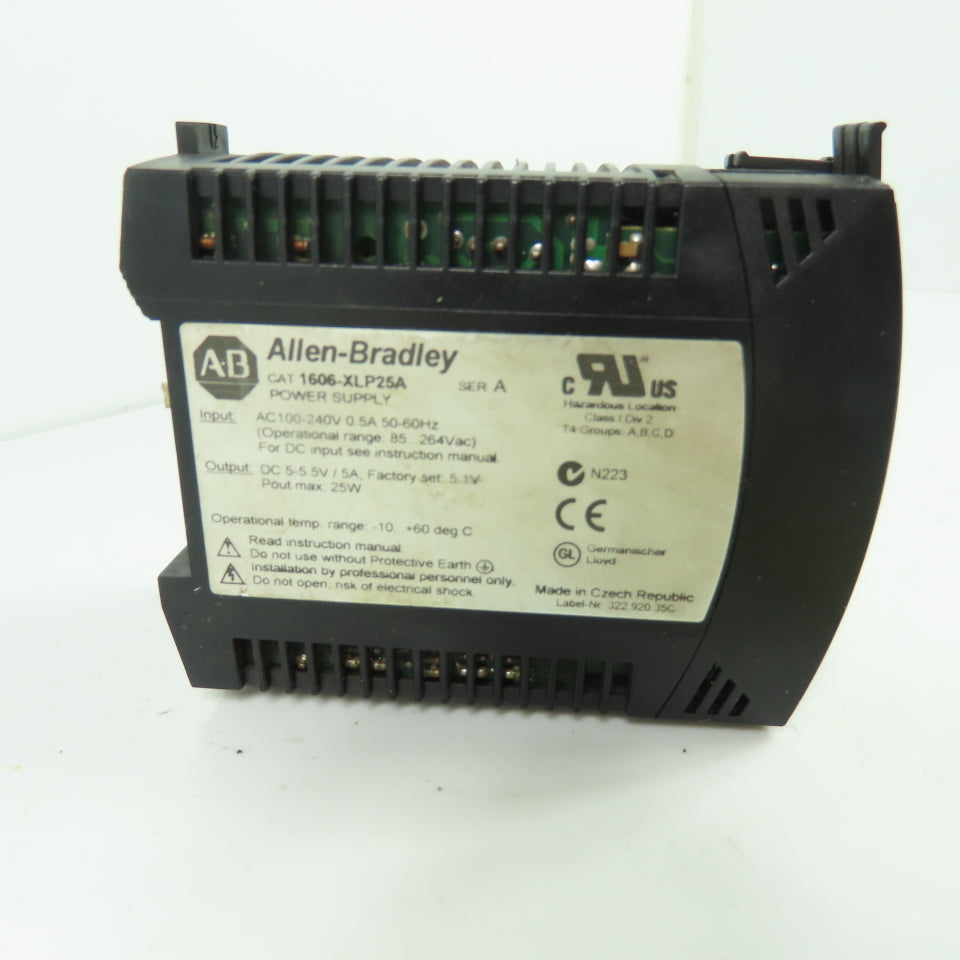 Allen-Bradley 1606-XLP25A Ser A Power Supply 100-240VAC Input 5VDC 5A Output