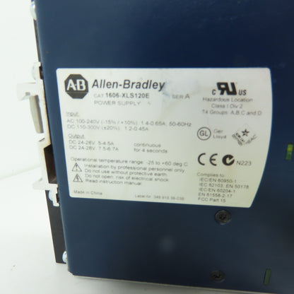 Allen-Bradley 1606-XLS120E Ser A Power Supply 100-240V Input 24VDC 5A Output