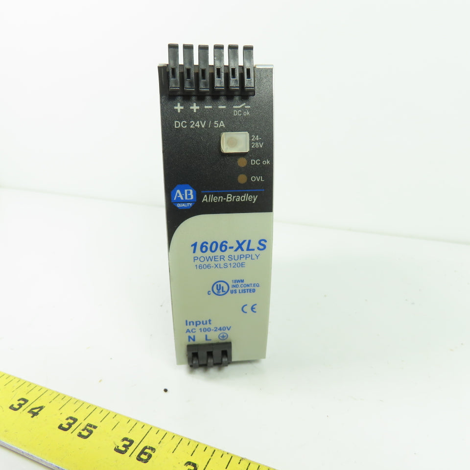 Allen-Bradley 1606-XLS120E Ser A Power Supply 100-240V Input 24VDC 5A Output