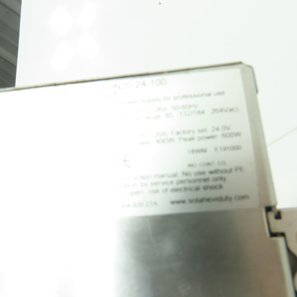Sola SDN 20-24-100 Power Supply 115/230VAC Input 24VDC 20A 480W Output
