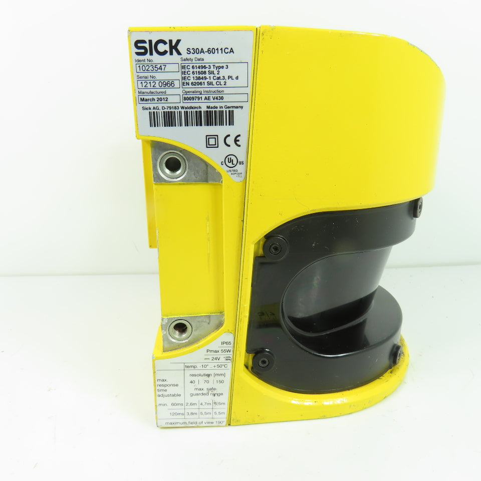 SICK 1023547 S30A-6011CA S3000 Advanced Safety Laser Scanner 24VDC 190 Degree
