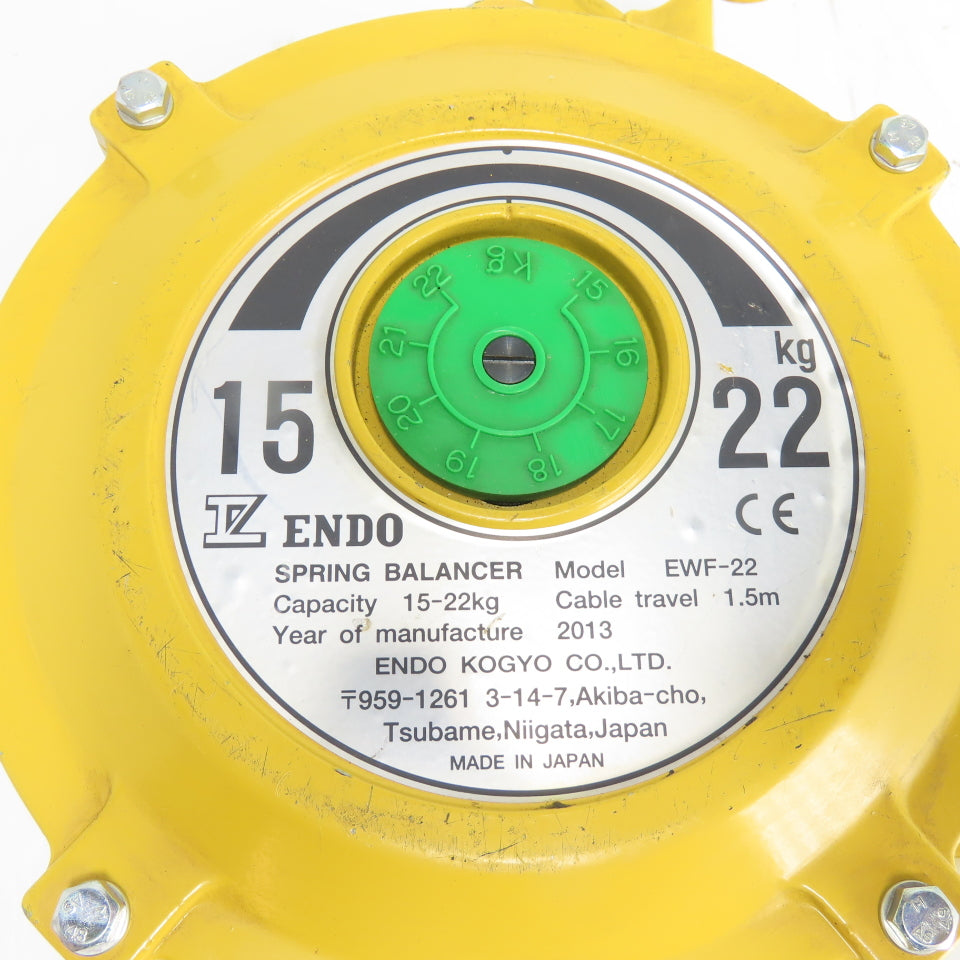 Endo EWF-22 Spring Balancer 15-22kg Capacity 1.5m Cable Travel