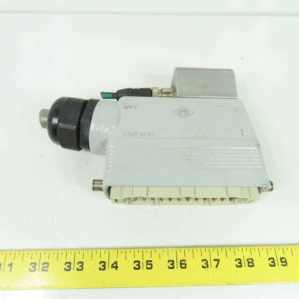 ILME CAOT 24.6 L 24-Pin Heavy Duty Connector Hood with Male Insert NPT 1"