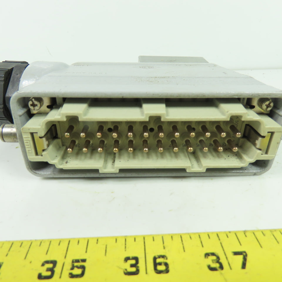 ILME CAOT 24.6 L 24-Pin Heavy Duty Connector Hood with Male Insert NPT 1"