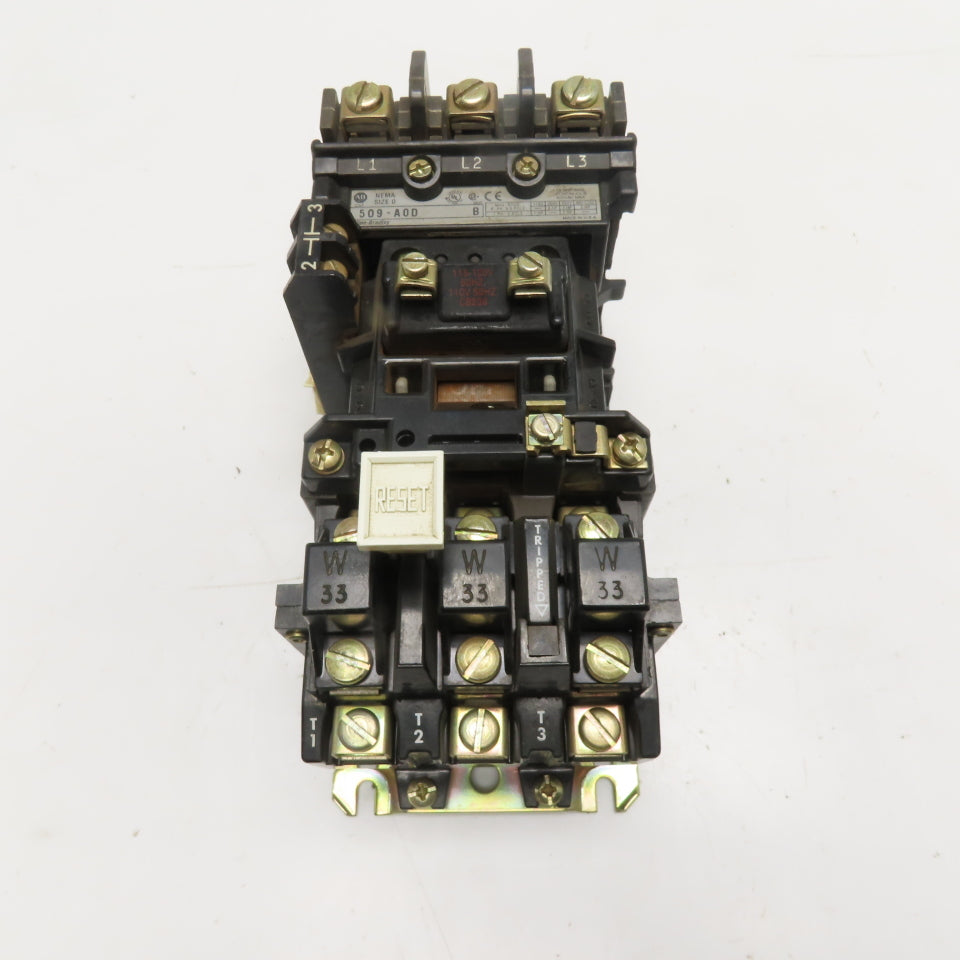 Allen-Bradley 509-AOD NEMA Size 0 Magnetic Motor Starter 115-120V Coil