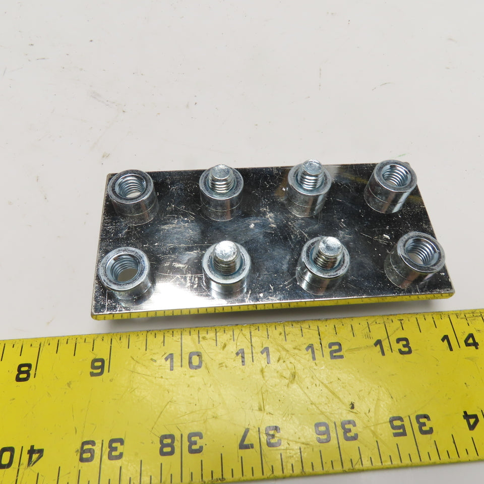 8-Hole Threaded TiN Coated Copper Bus Plate 130 x 62 x 6mm Thick
