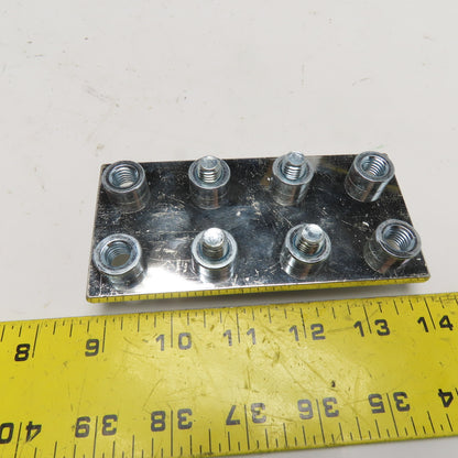 8-Hole Threaded TiN Coated Copper Bus Plate 130 x 62 x 6mm Thick