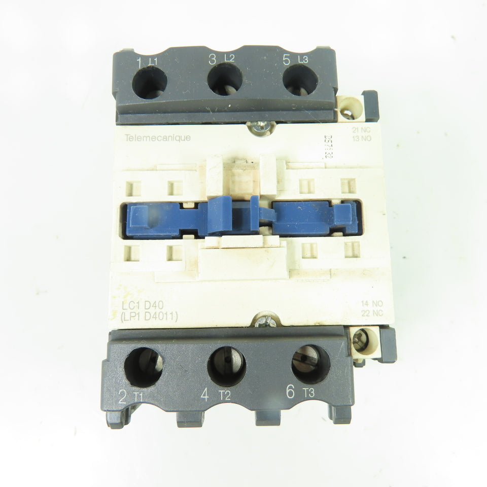 Telemecanique LP1 D4011 LC1 D40 3-Pole Magnetic Contactor 600V 60A 3Ph