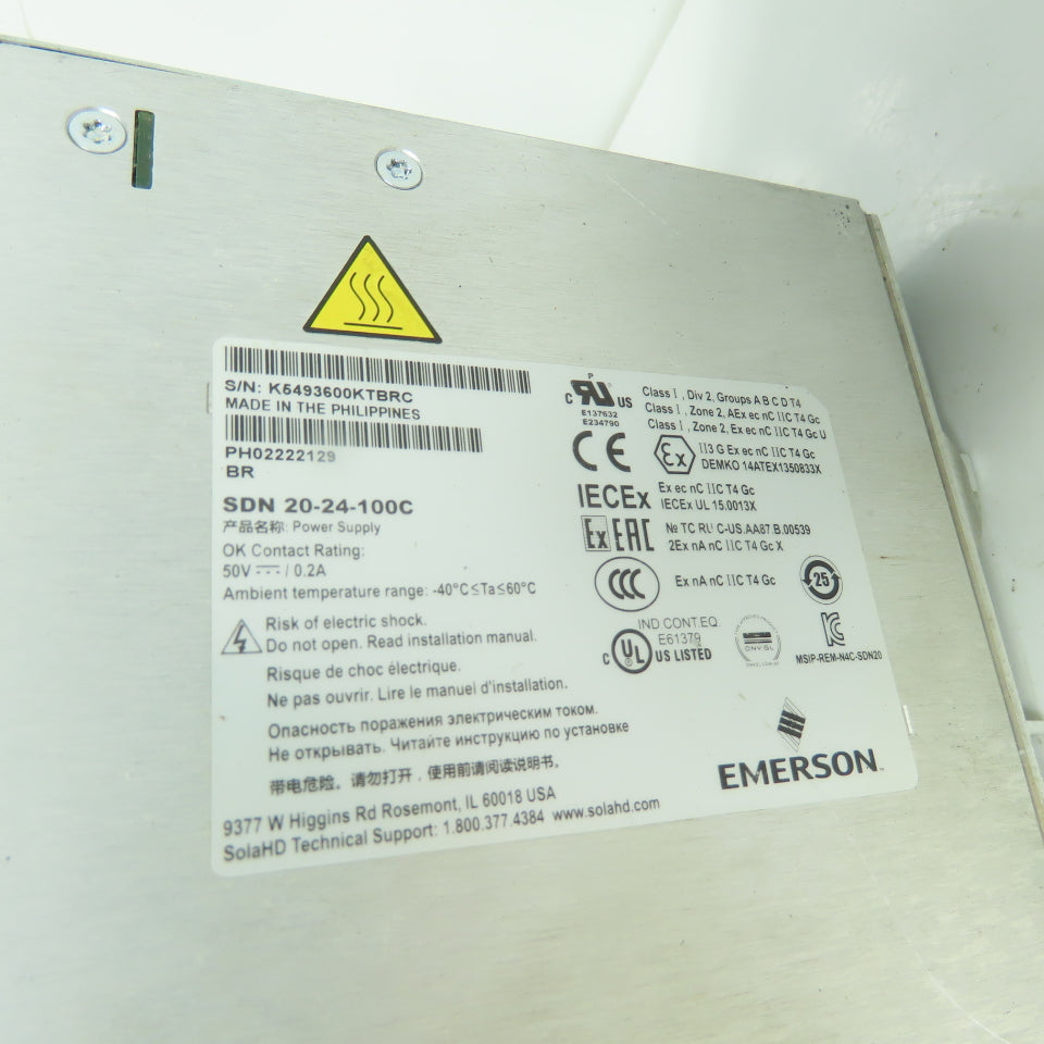 Sola SDN 20-24-100C Power Supply 100-240VAC Input 24VDC 20A Output