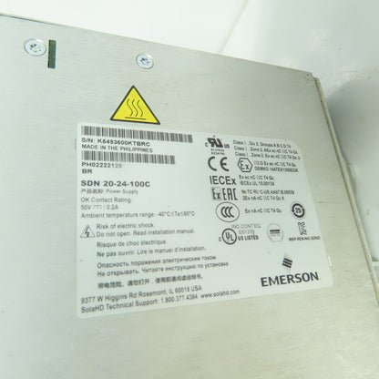 Sola SDN 20-24-100C Power Supply 100-240VAC Input 24VDC 20A Output