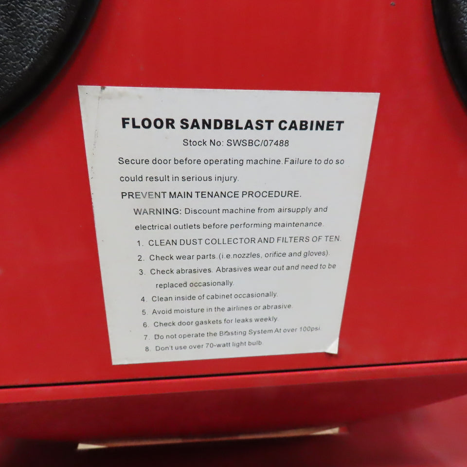 SWSBC/07488 40lb Capacity Steel Core Floor Sandblasting Cabinet