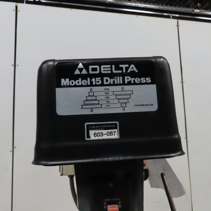 Delta 15-090 Model 15" Drill Press 1/4HP 1Ph 115/230V 4-Speed 10.5" x 10" Table