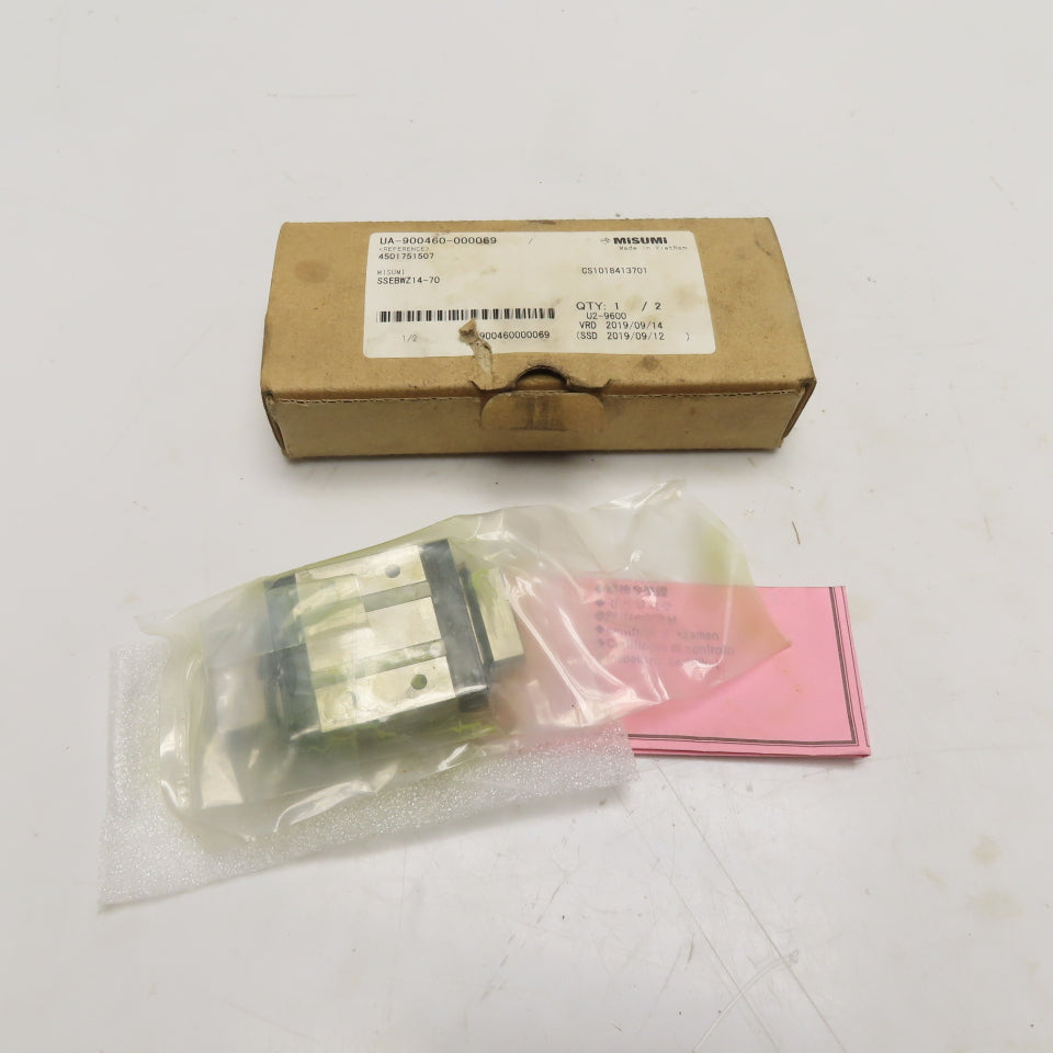 Misumi SSEBWZ14-70 Wide Miniature Stainless Steel Linear Guide Block