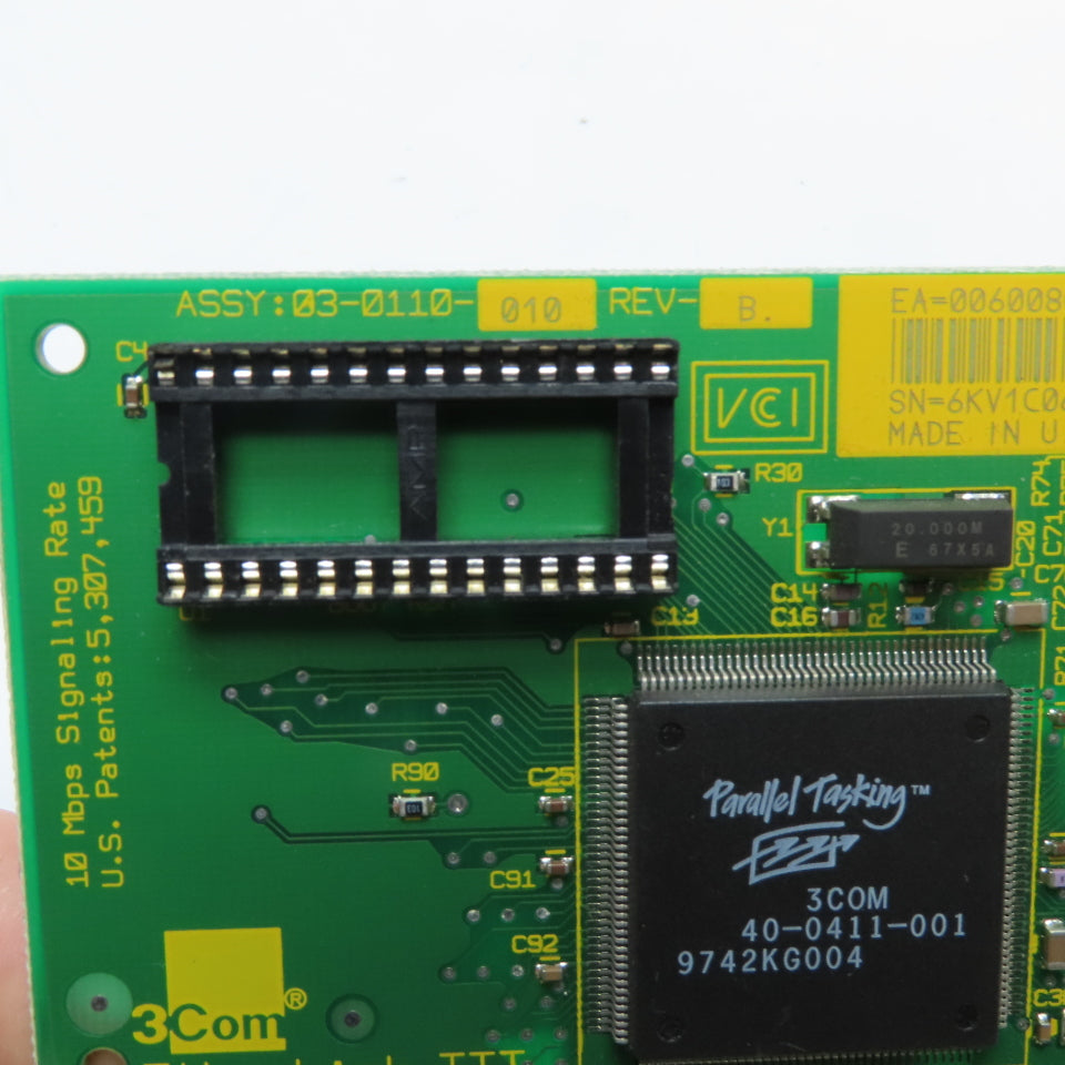 3 COM 03-0110-010 Rev B 3C5098-TPC Etherlink III Ethernet Card 10Mbps