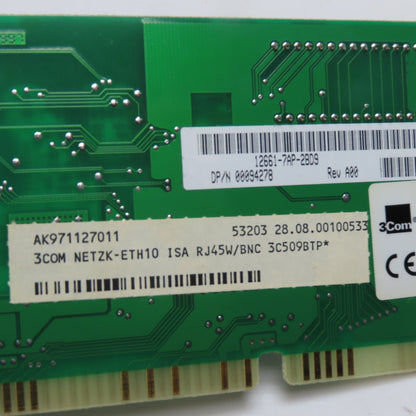 3 COM 03-0110-010 Rev B 3C5098-TPC Etherlink III Ethernet Card 10Mbps