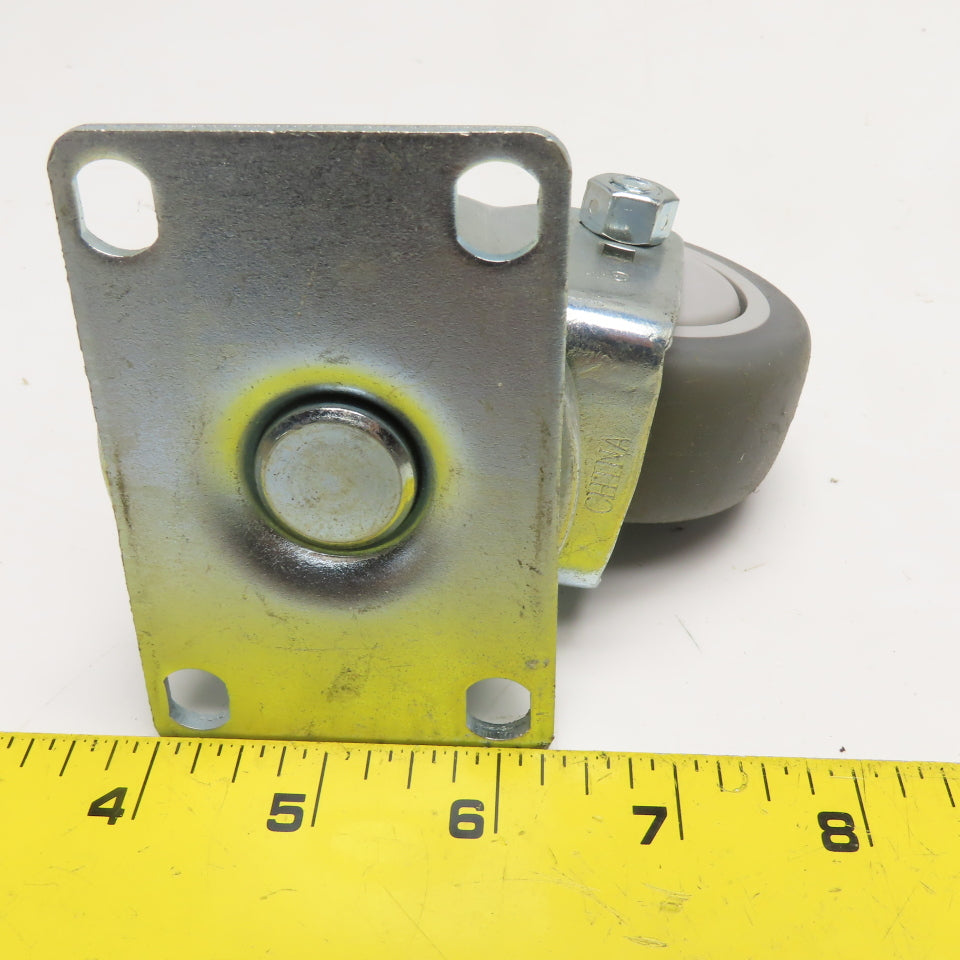 Swivel Plate Casters 3" Grey Non-Marking Lot of 4