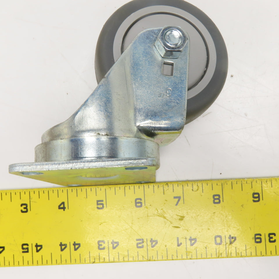 Swivel Plate Casters 3" Grey Non-Marking Lot of 4
