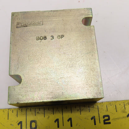 Parker B08 3 6P 3 Way Hydraulic Manifold Block