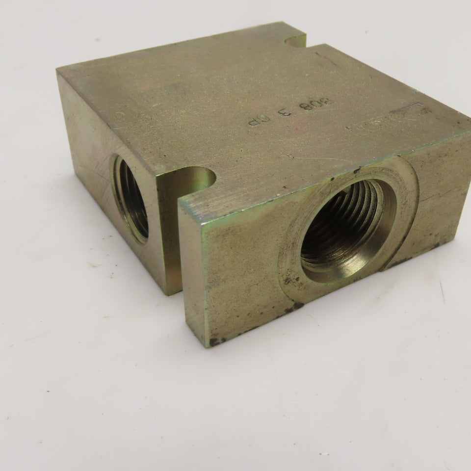 Parker B08 3 6P 3 Way Hydraulic Manifold Block