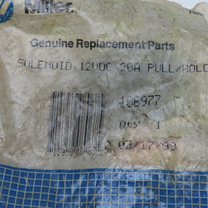 Miller 1502 106977 12VDC 20A Pull/Hold Solenoid OEM NIB