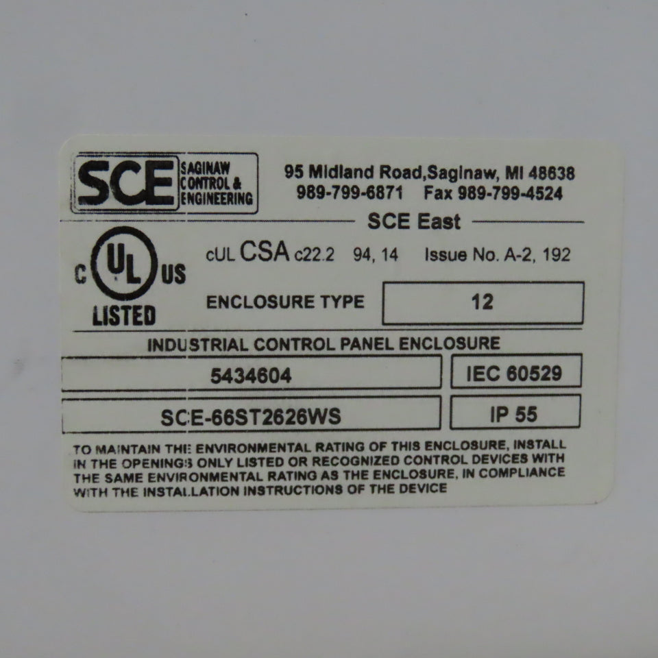 Saginaw SCE-66ST2626WS Enclosure Rittal SK 3178801 Cooling Unit + 26" Monitor