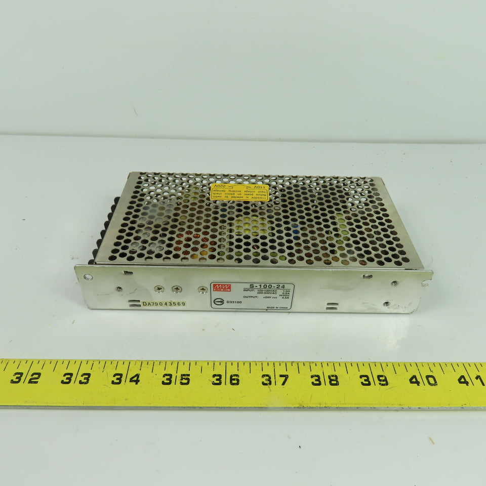 Mean Well S-100-24 Enclosed Switching Power Supply 24V Output 100-240VAC Input