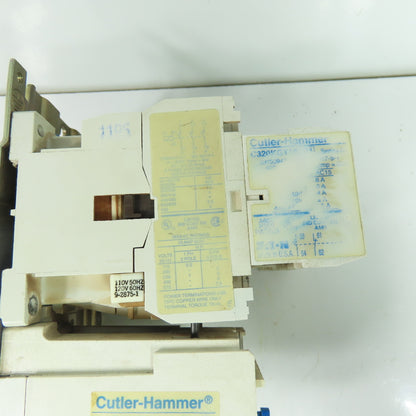 Cutler-Hammer C320KGT10 C306DN3 3-Pole Contactor Motor Starter 120V Coil