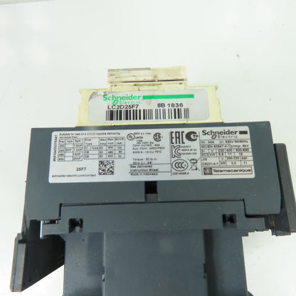 Schneider Electric LC2D25F7 TeSys 40A Reversing Contactor 110V Coil
