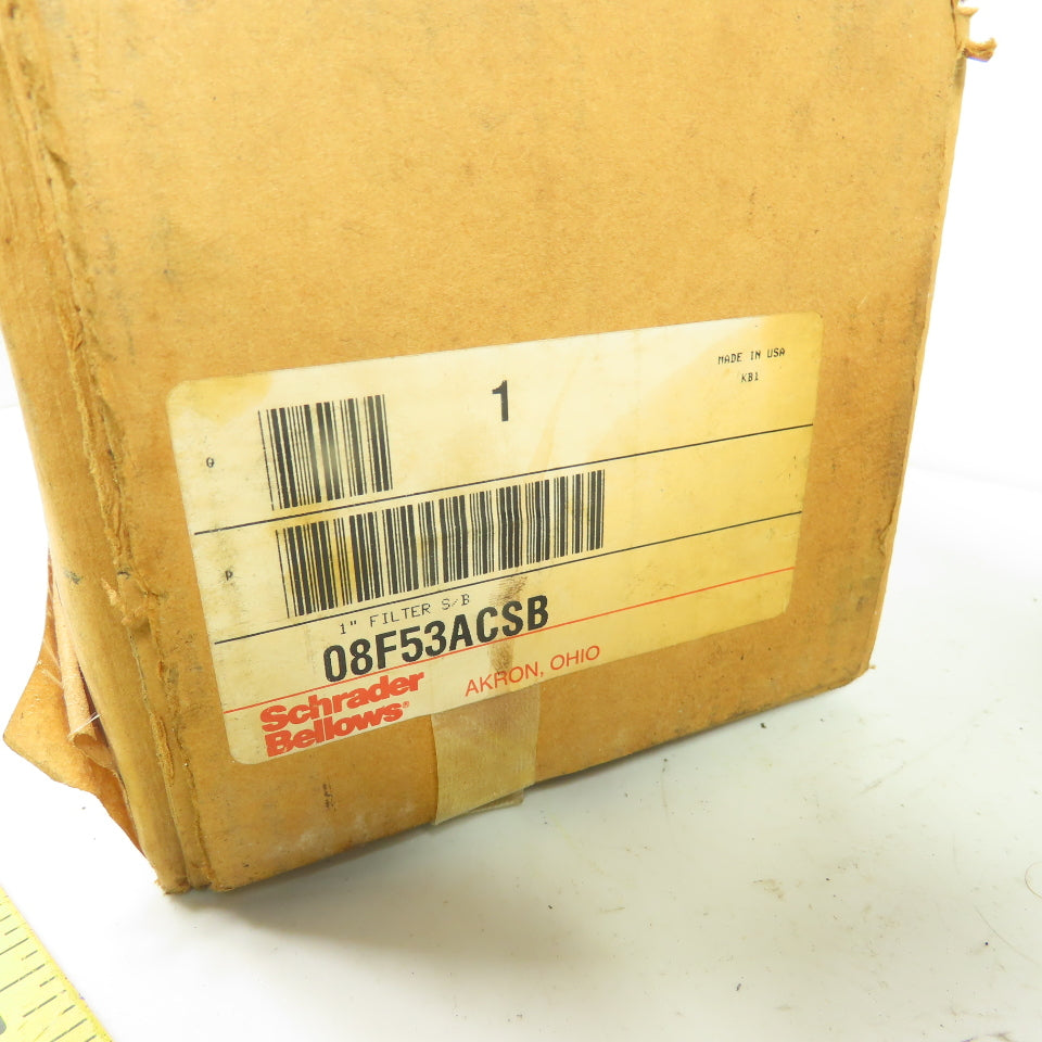 Schrader Bellows 08F53ACSB 1" NPT Pneumatic Filter 250 psi 175 F NEW